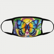 Lovely Stylish Butterfly Print Multicolor Face Mas
