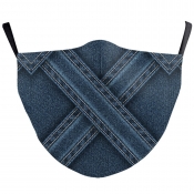 Lovely Trendy Cross Print Deep Blue Face Mask