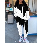 LW Star Milk Print Oversized Tracksuit Set