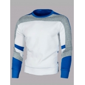 LW Men Color-lump Patchwork Sweatshirt