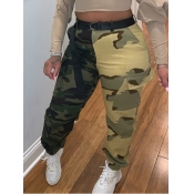 Lovely Street Camo Print Side Pocket Plus Size Pan