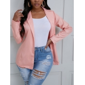 Lovely Formal Turndown Collar Skinny Pink Blazer