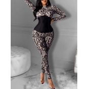 Lovely Sweet Geometric Print Patchwork Black One-p