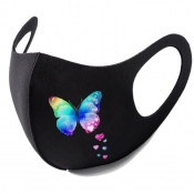 Lovely Casual Butterfly Print Black Face Mask