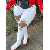 LW Plus Size Street High-waisted Ripped White Jean