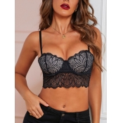 LW SXY Floral See-through Black Bra