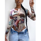 LW SXY Mixed Print Skinny Bodysuit