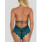 Lovely Sexy Backless See-through Green Teddies