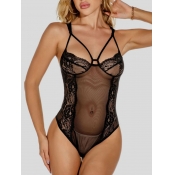 Lovely Sexy See-through Bandage Design Black Teddi