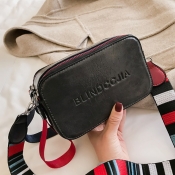 Lovely Casual Striped Letter Print Black Crossbody