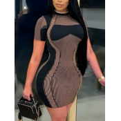 LW Striped Patchwork Bodycon Dress