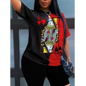 LW BASICS Plus Size Street Card Print Patchwork Bl