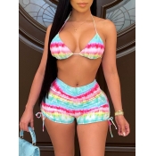 LW Tie-dye Drawstring Bikini Set