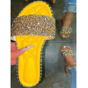 LW Street Sequined Yellow Slides