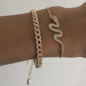 LW Casual Snake Decoration Gold Double-layer Brace