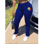 LW Sportswear Lip Print Blue Pants