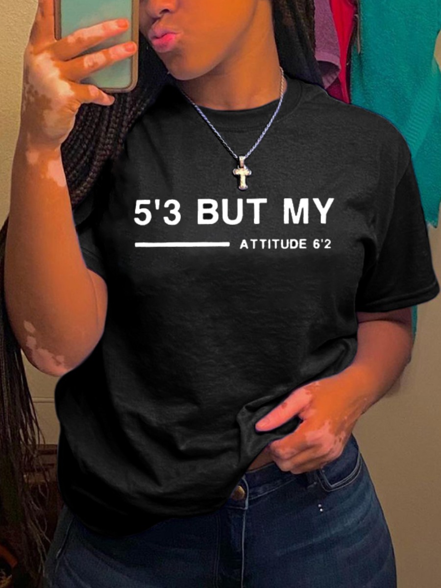 LovelyWholesale Cotton Blends Basic Print Regular T-shirt Summer Short Sleeve Casual Basic Round Neck Spring Summer 2024