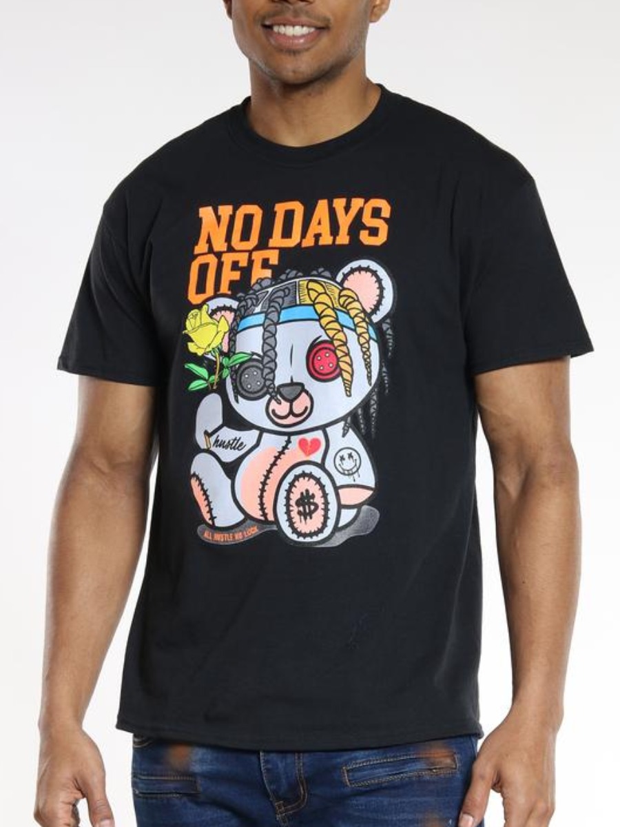 LW Men Cartoon Letter Print T-shirt