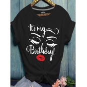 LW COTTON Leisure Print Black T-shirt