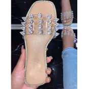 LW Crystal Decoration See-through Slippers