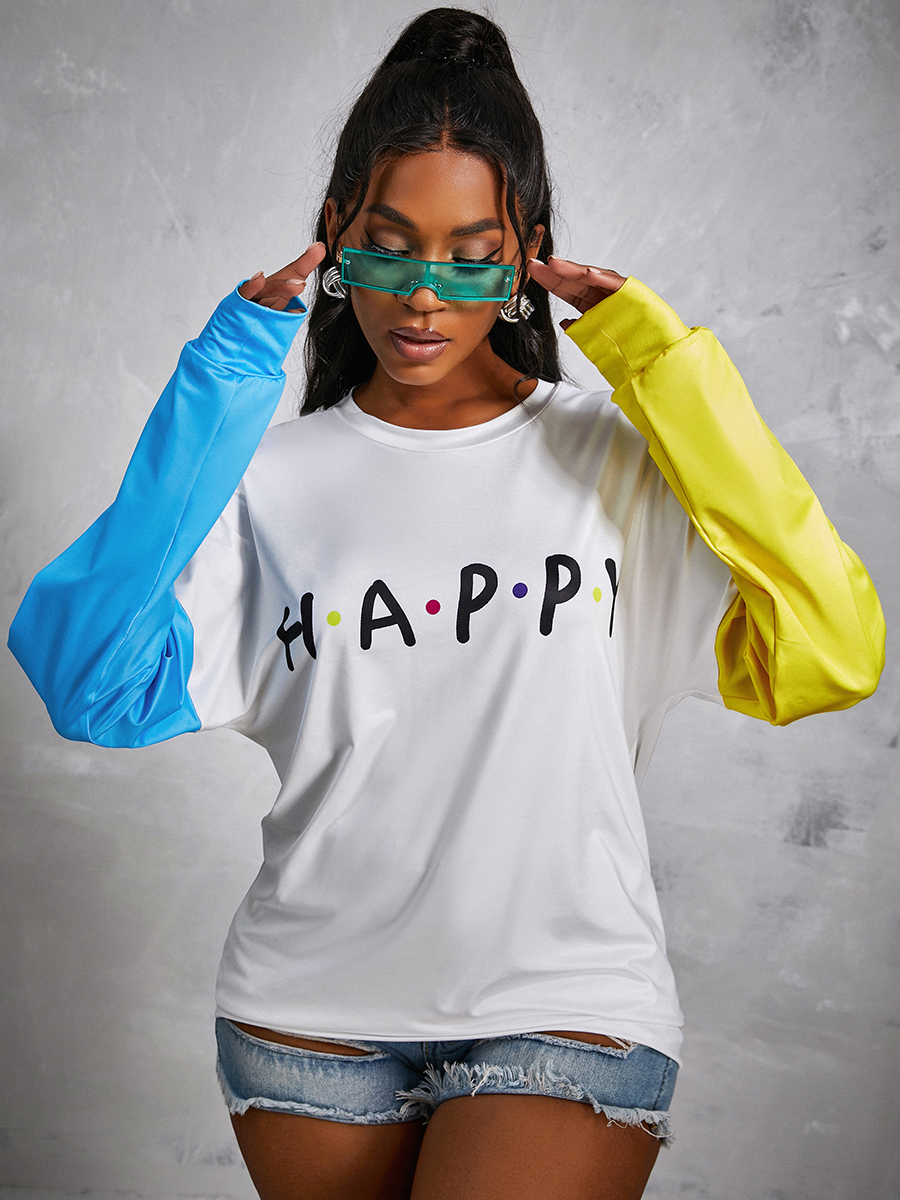LW Dropped Shoulder Letter Print Sweatshirt