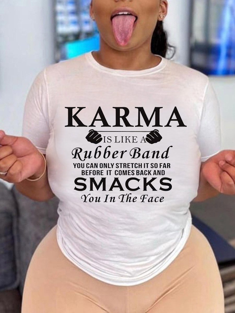 LovelyWholesale Round Neck Letter Print T-shirt Summer Short Sleeve Casual Basic Round Neck Spring Summer 2024