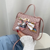 LW Faux Leather Geometric Print Crossbody Bag