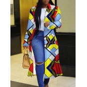 LW Color-lump Patchwork Trench Coat