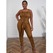 LW Plus Size Tie Shoulder Bandage Design One-piece