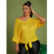 LW Dropped Shoulder Hollow-out Sweater