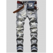 LW Men Mid Waist Ripped Jeans (No Stretch)