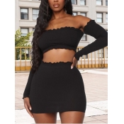 LW SXY Off The Shoulder Crop Top Skirt Set