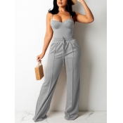 LW Drawstring Wide Leg Cami Pants Set