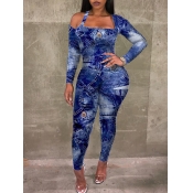 LW Square Collar Gradient Jumpsuit