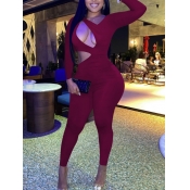 LW SXY Hollow-out Basic Skinny Jumpsuit