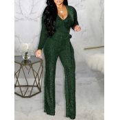 LW V Neck Bandage Design Jumpsuit