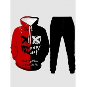 LW Men Graffiti Letter Print Tracksuit Set
