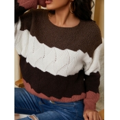 LW Drop Shoulder Striped Patchwork Sweater