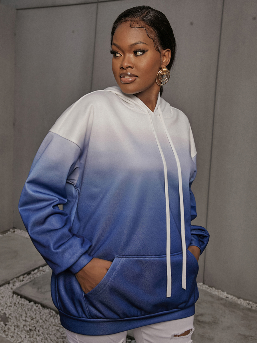 LW Gradient Pocket Design Hoodie