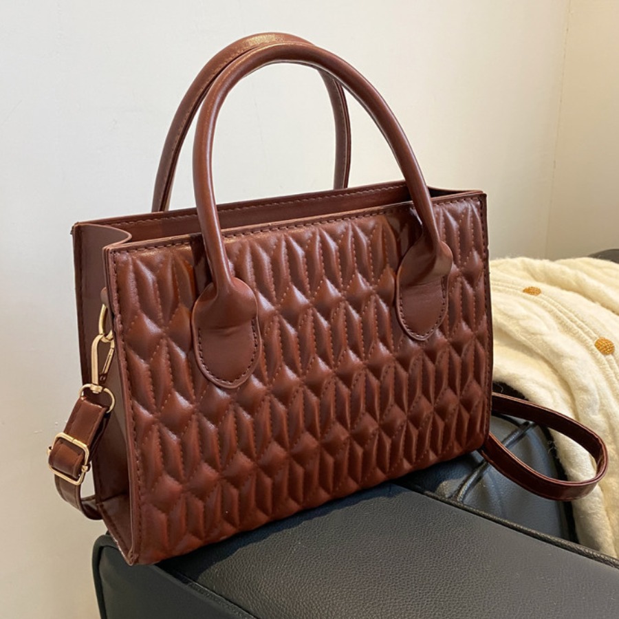 LW PU Embossed Solid Messenger Bag