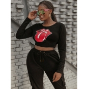 LW Crop Top Lip Print T-shirt