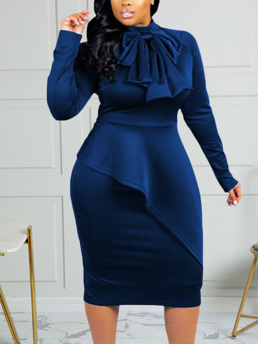 LW Plus Size Bow-tie Decor Bodycon Dress