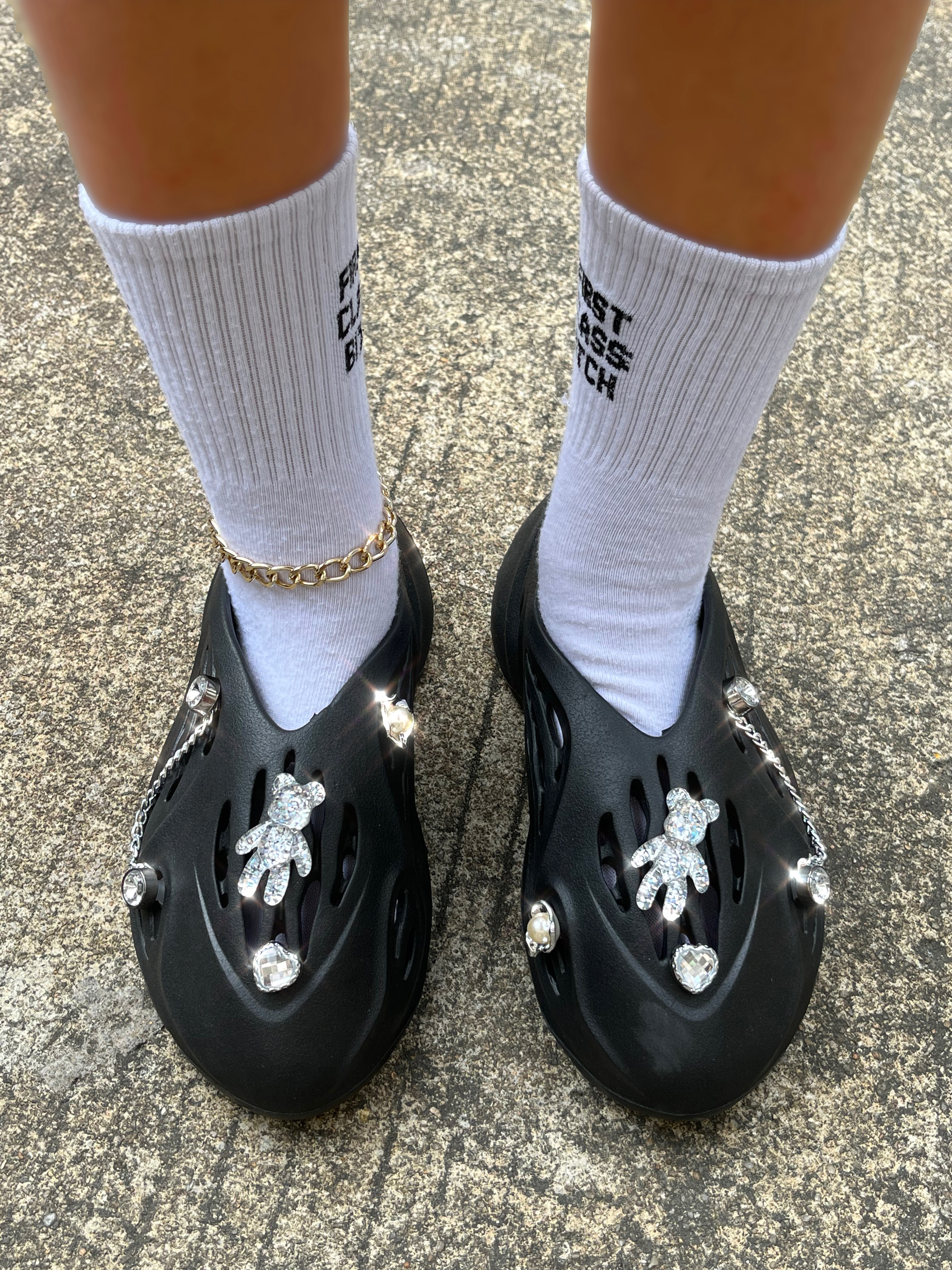LW Crystal Pierced Flats