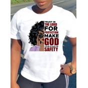 LW Letter Figure Print T-shirt