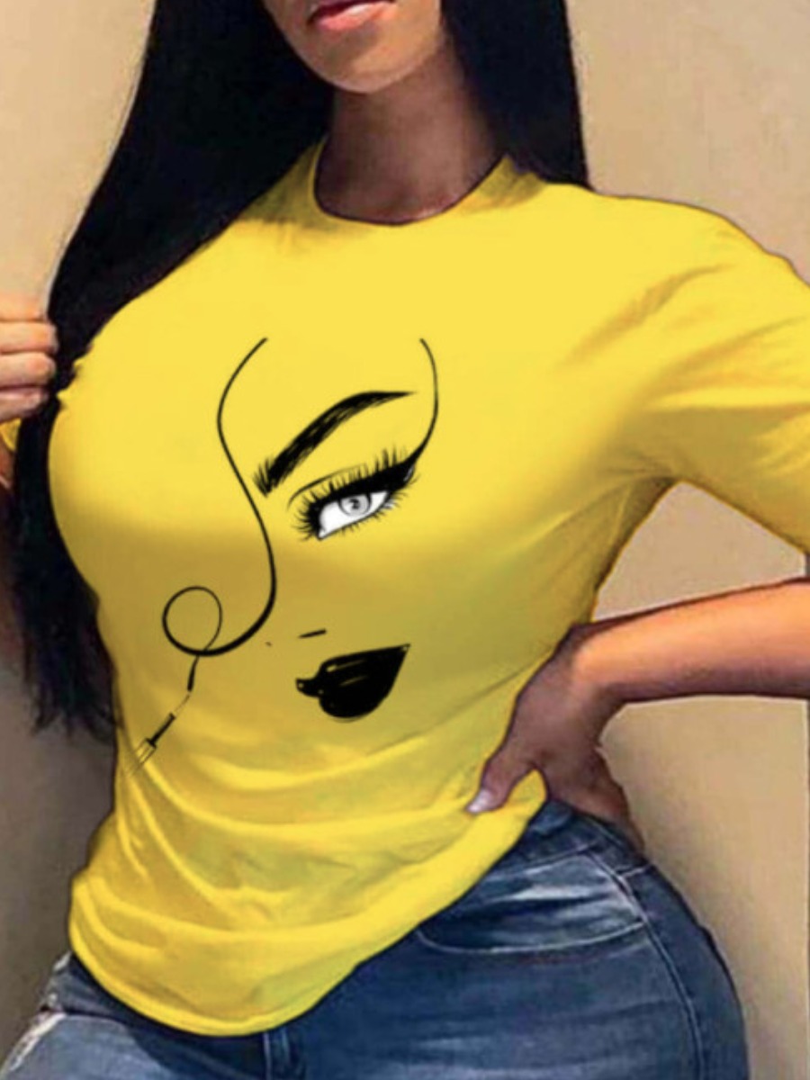 LW Plus Size Lip Eye Print T-shirt