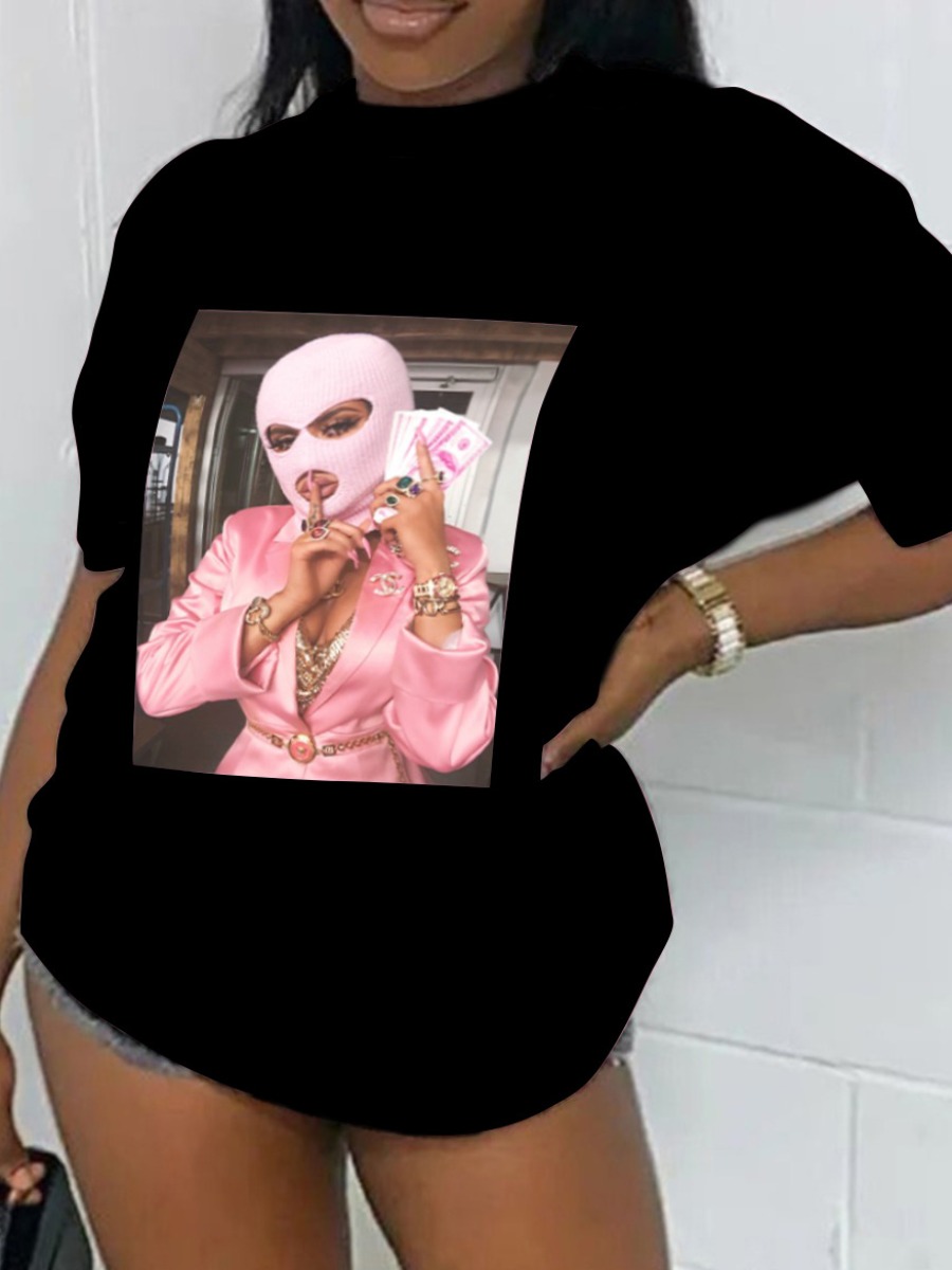 LW Masked Face Figure Print T-shirt