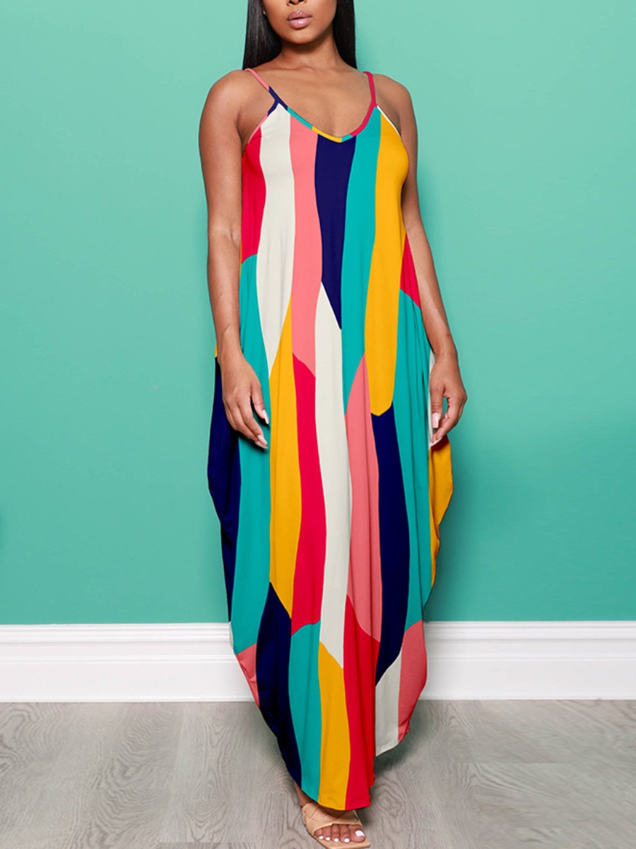 LW Mixed Print Cami A Line Dress