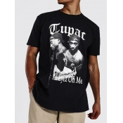 LW Men Figure Letter Print T-shirt
