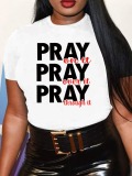 LW Plus Size Pray Letter Print T-shirt