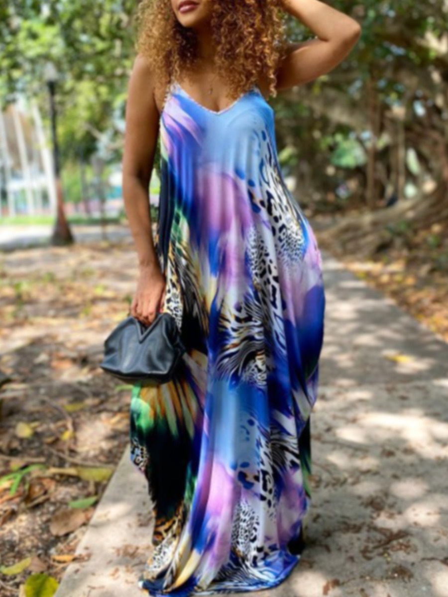 LW Leopard Print Loose Cami Dress